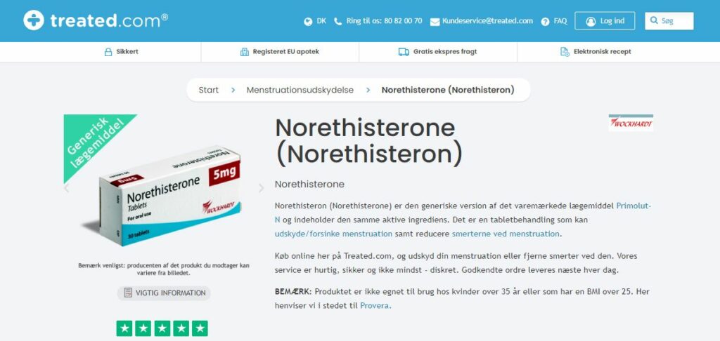 Køb Norethisterone